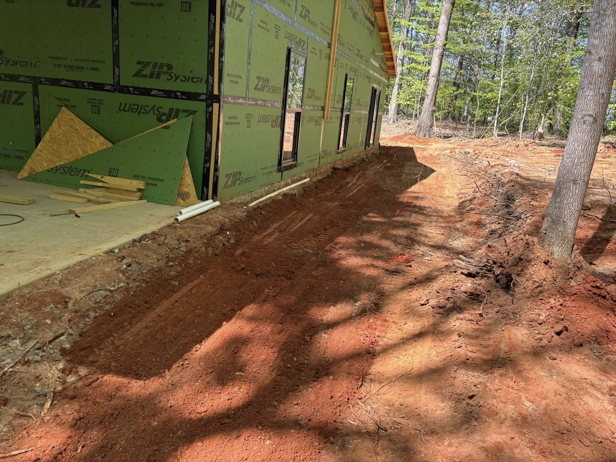 New drainage trench