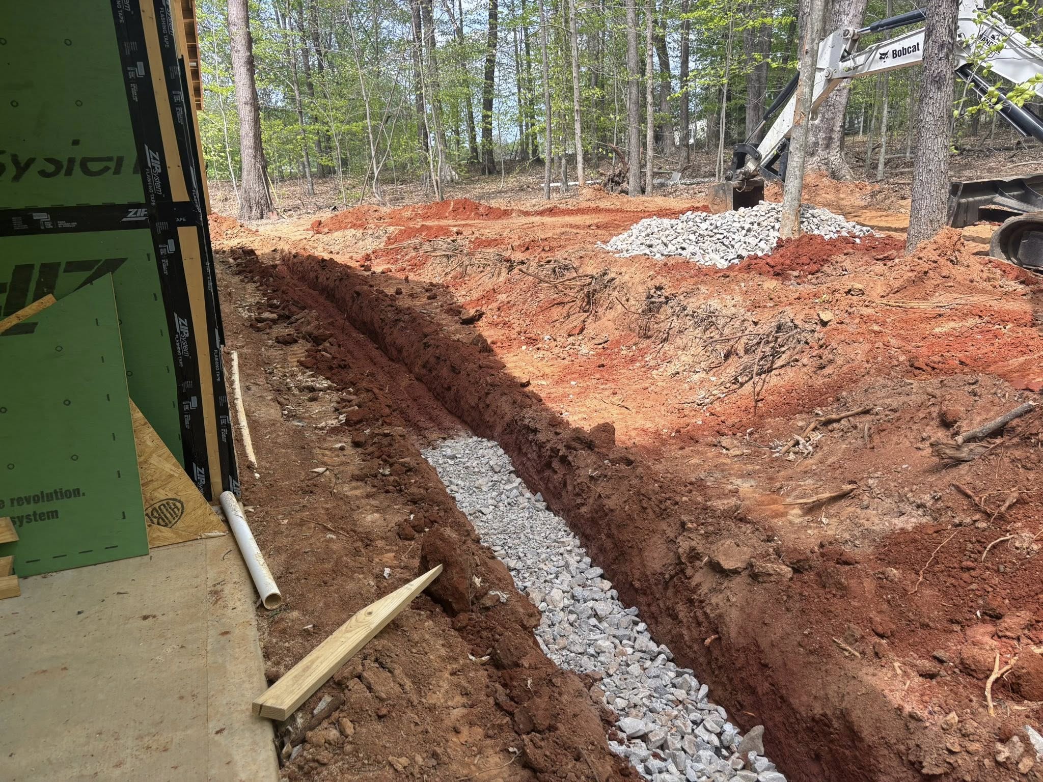 Completed drainage work